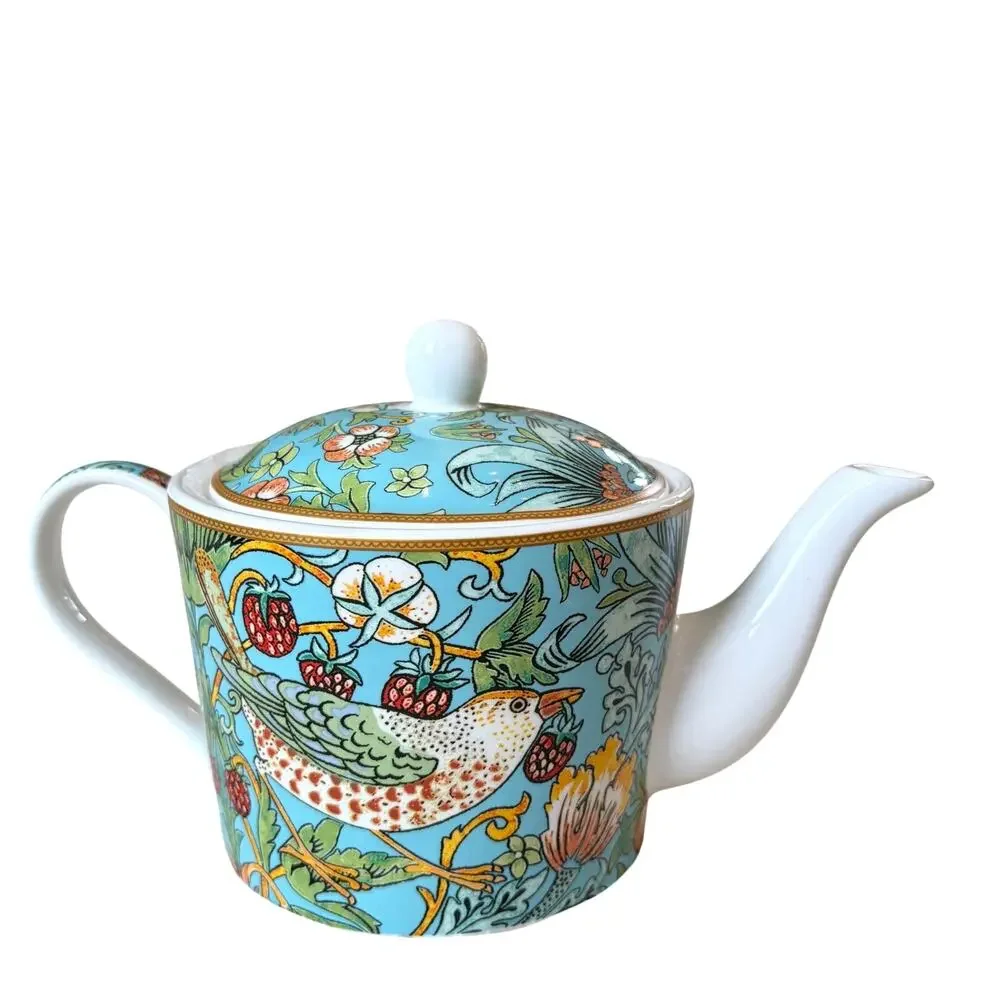 William Morris Strawberry Thief Fine Porcelain Teapot NEW
